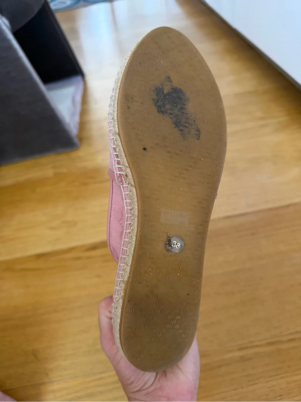Gucci Pink GG Canvas Espadrille Flats